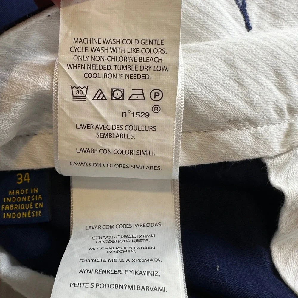 Polo Ralph Lauren Mens Navy Blue Stretch Classic Fit Chino Shorts Size 34